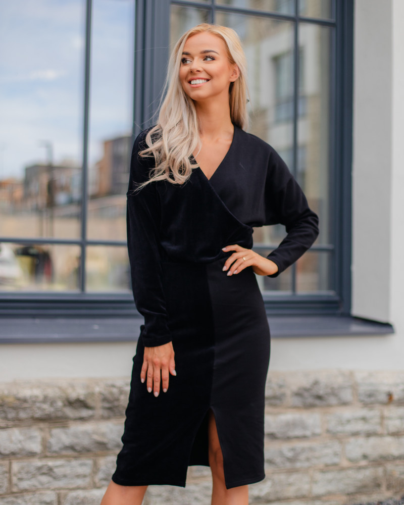MARNA DRESS VELVET BLACK