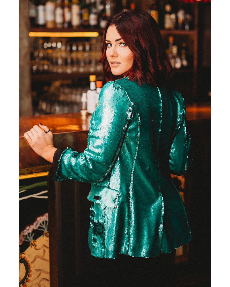 CHIC GREEN SEQUIN JACKET