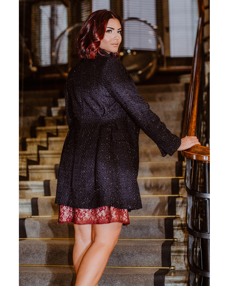 DARK BLUE SHINY COAT DRESS