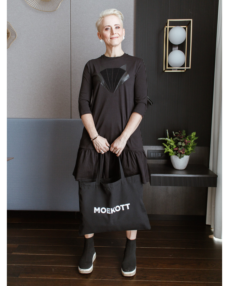 BLACK FOX FRILL DRESS BLACK