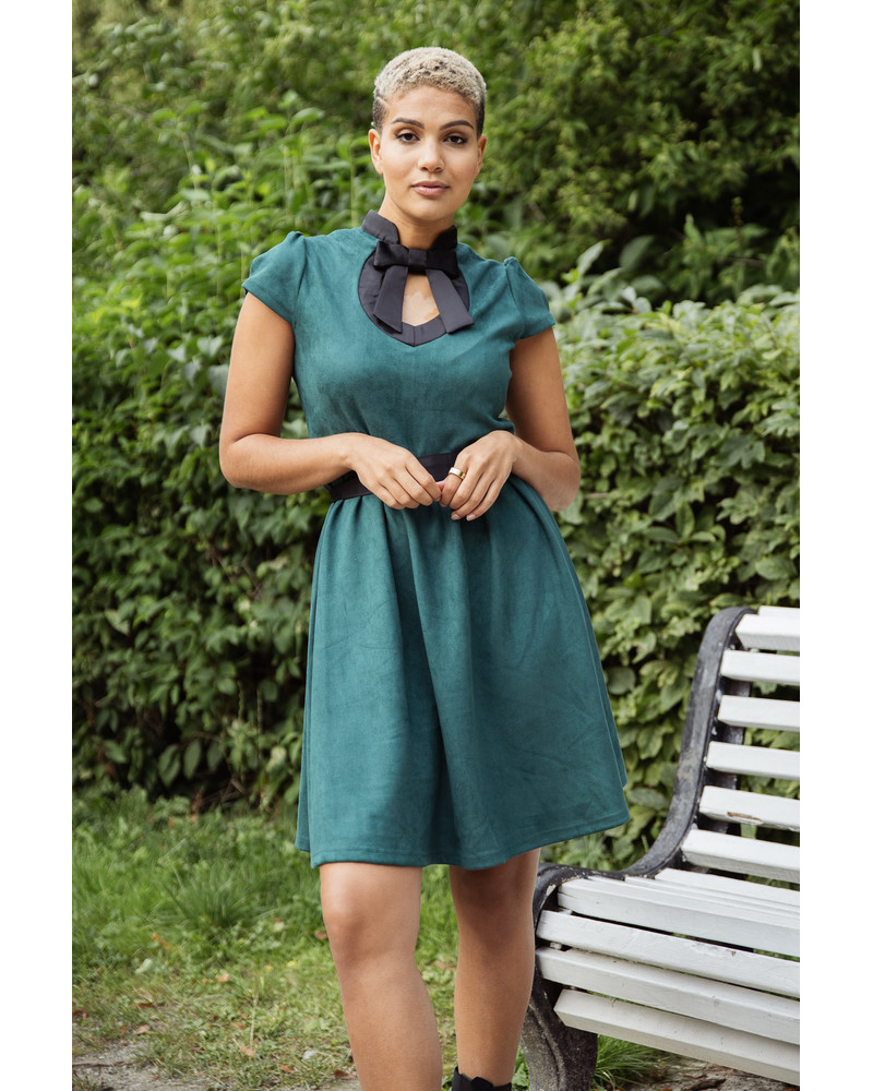 DOLLABLE DRESS SUEDE GREEN
