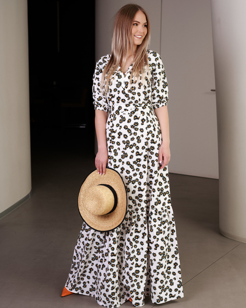 SUMMER COMET MAXI DRESS DAISY WHITE