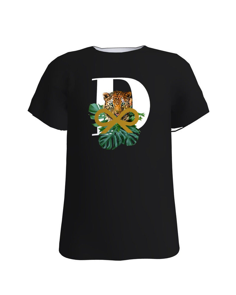 LETTER D KIDS T-SHIRT BLACK