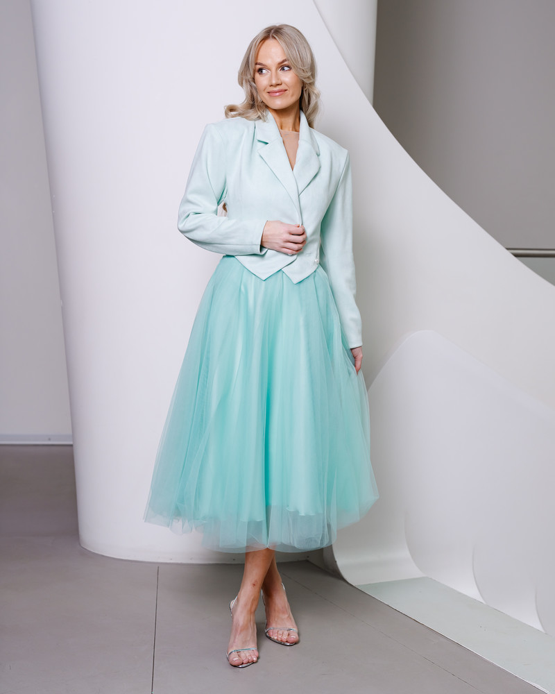 MINT MESH MIDI SKIRT