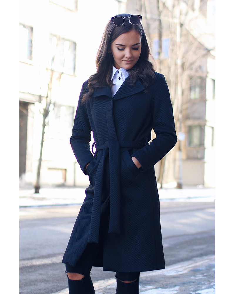 BLACK WATERFALL COAT