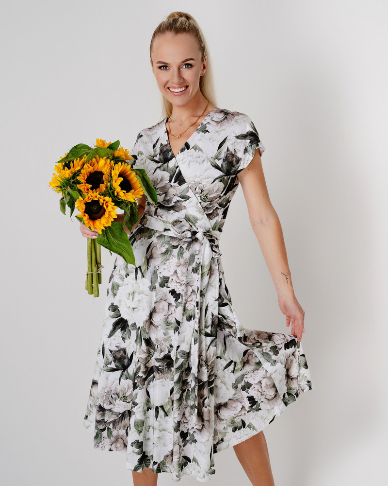 PASTEL PEONY SUMMER MOON MIDI DRESS