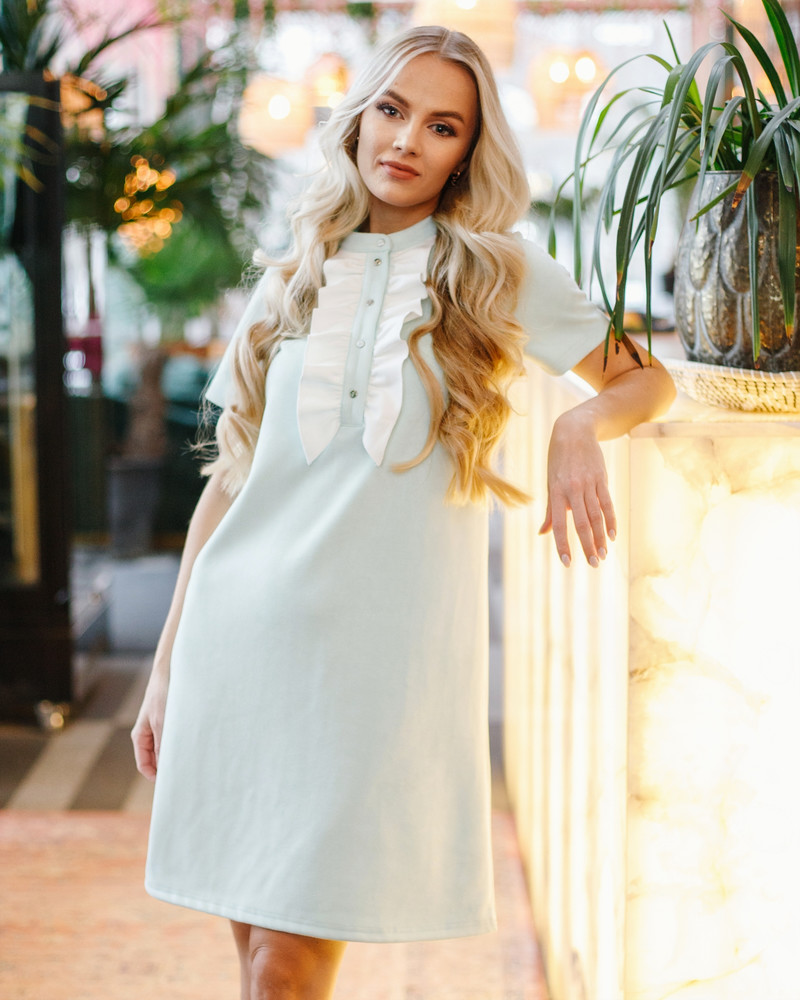FRILL LINE DRESS MINT