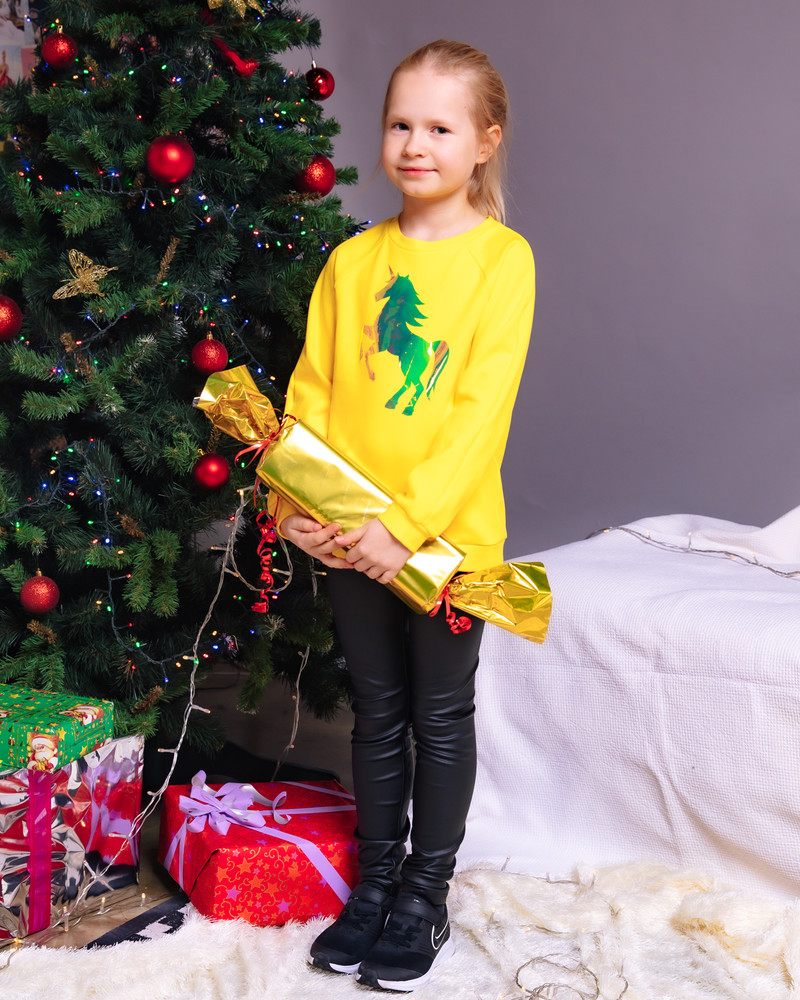 UNICORN KIDS SWEATSHIRT YELLOW