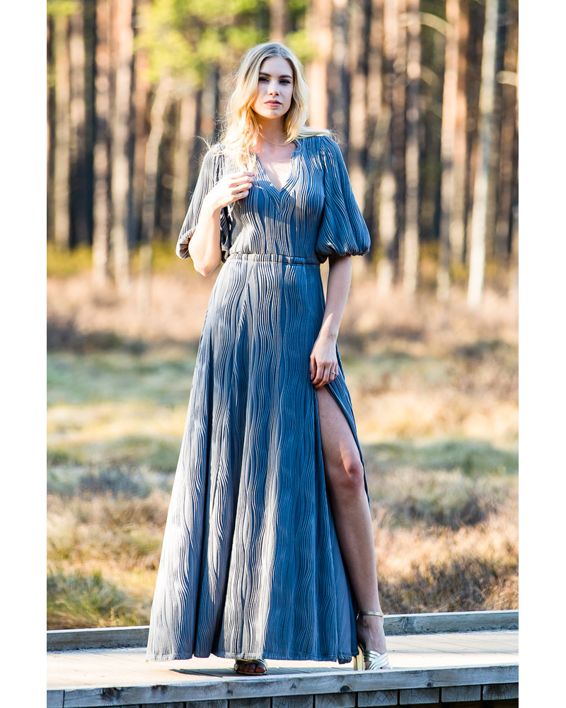 OLIVIA WAVE MAXI DRESS GREY