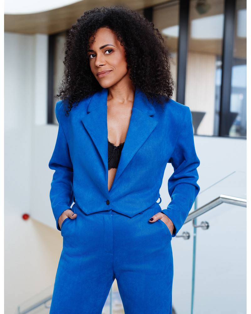 CROP JACKET BLUE