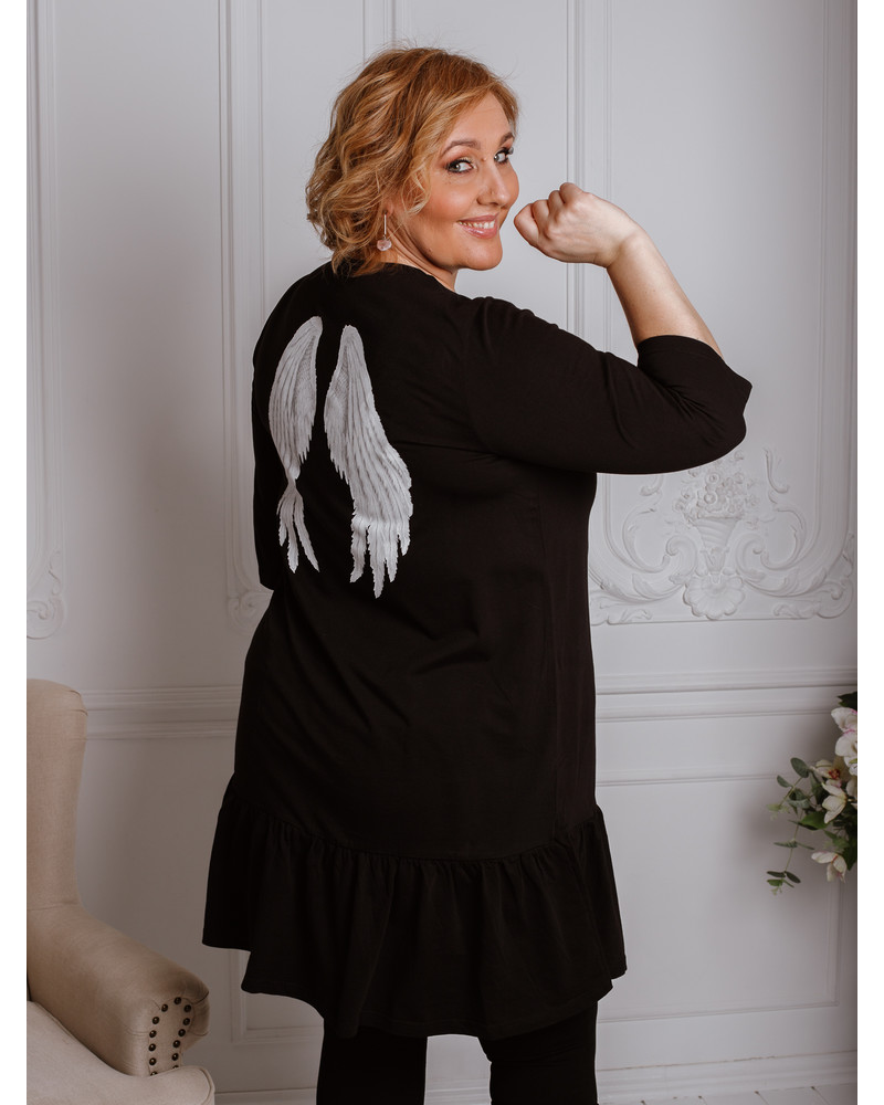 ANGEL FRILL DRESS BLACK