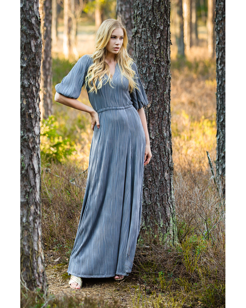 OLIVIA WAVE MAXI DRESS GREY
