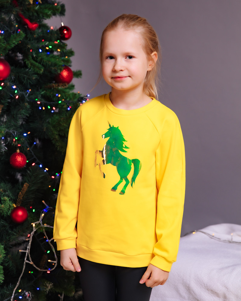 UNICORN KIDS SWEATSHIRT YELLOW