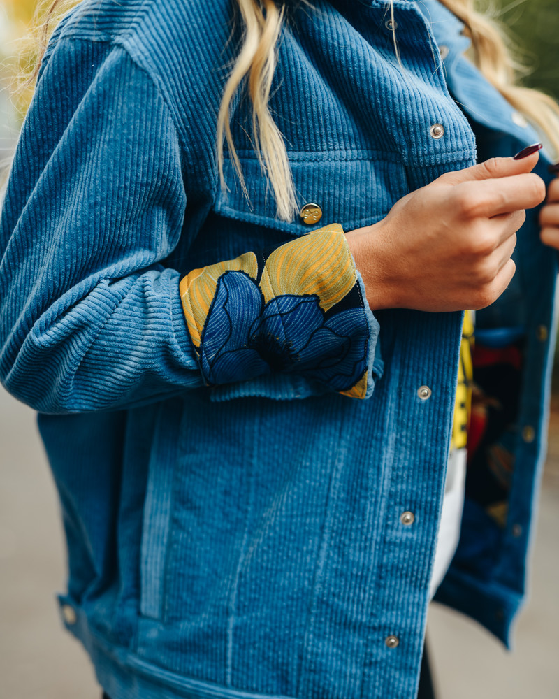 LIGHT BLUE VELVET JACKET