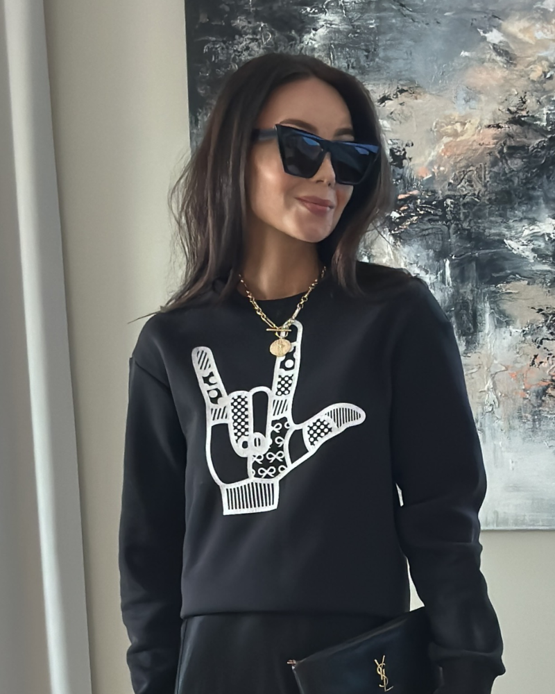 ROCK ON SWEATSHIRT BLACK