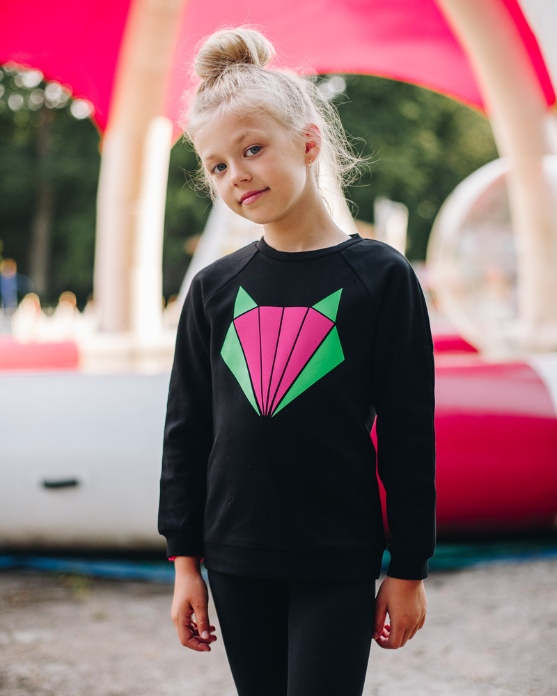 COLORFUL FOX KIDS SWEASHIRT BLACK