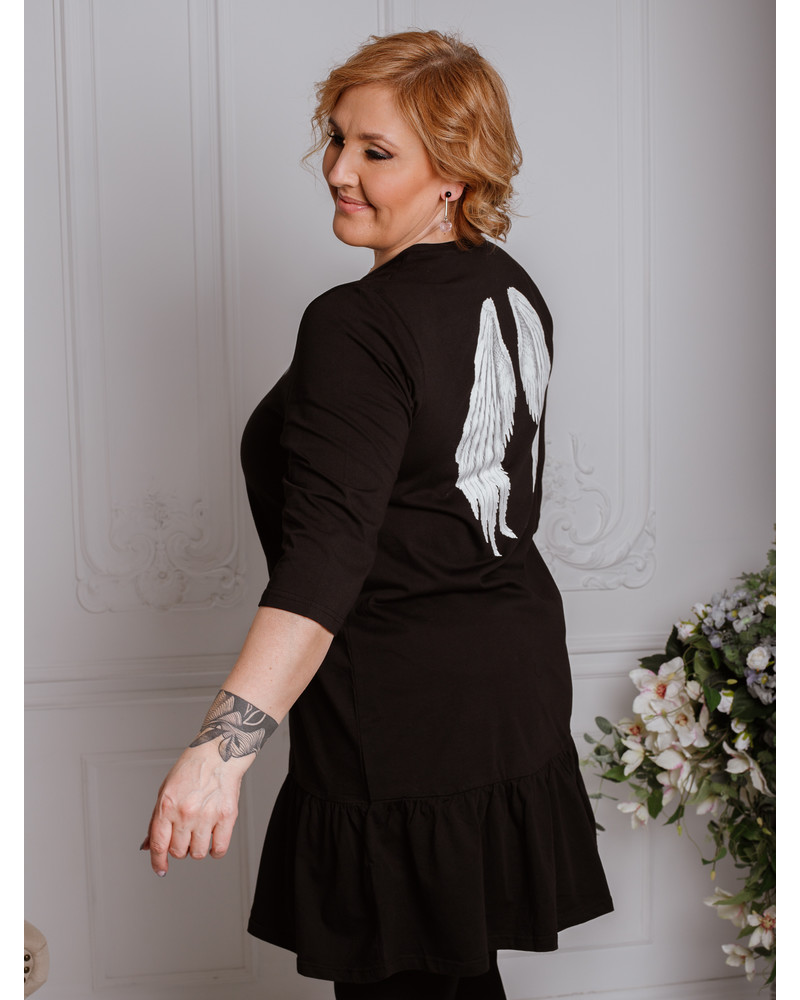 ANGEL FRILL DRESS BLACK