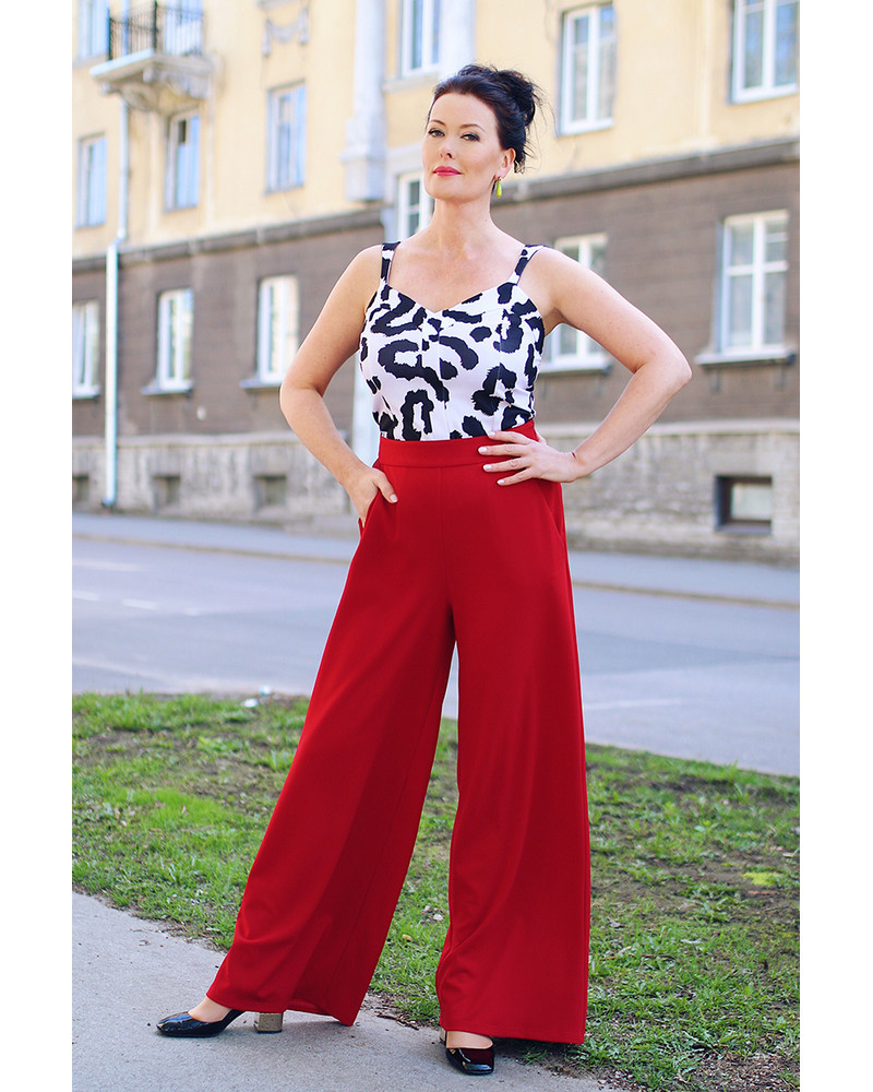 WIDE TROUSERS RED