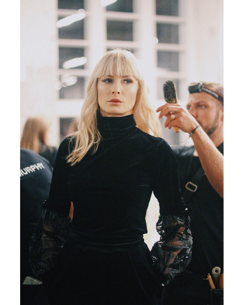 ALICE VELVET GLITTER PULLOVER BLACK