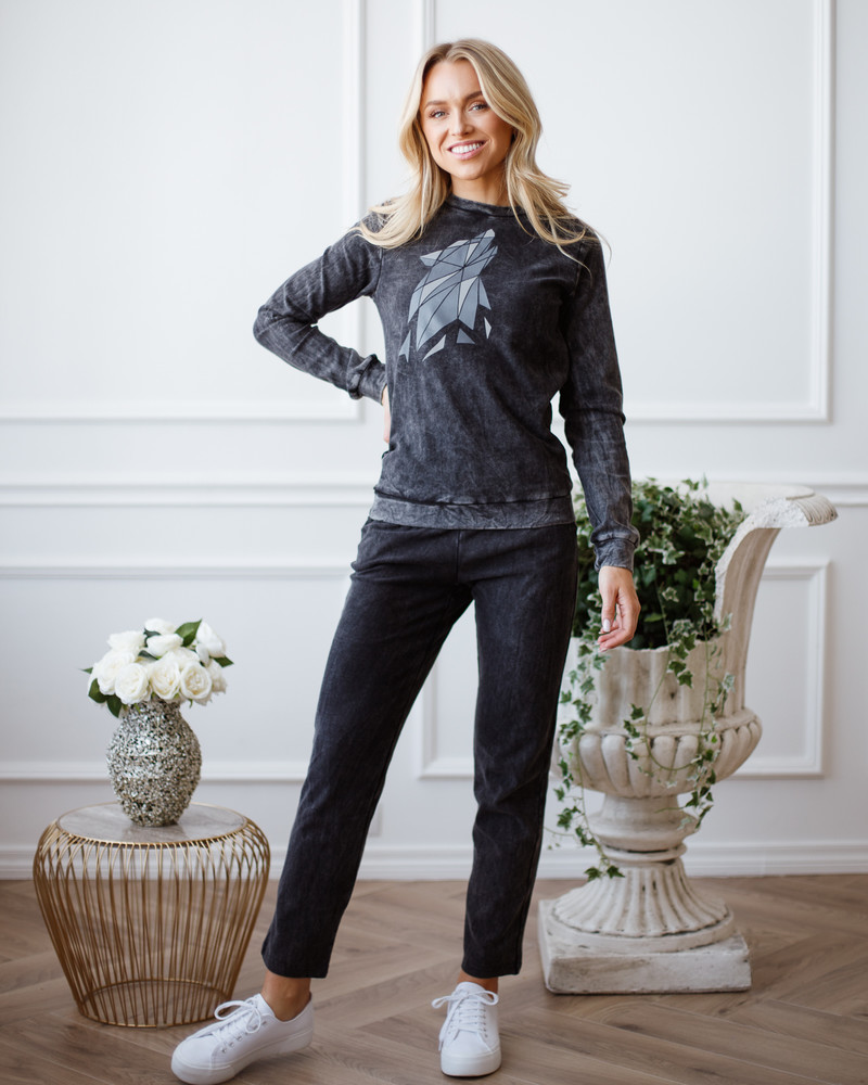 REFLECTOR WOLF SWEATSHIRT ACID WASH