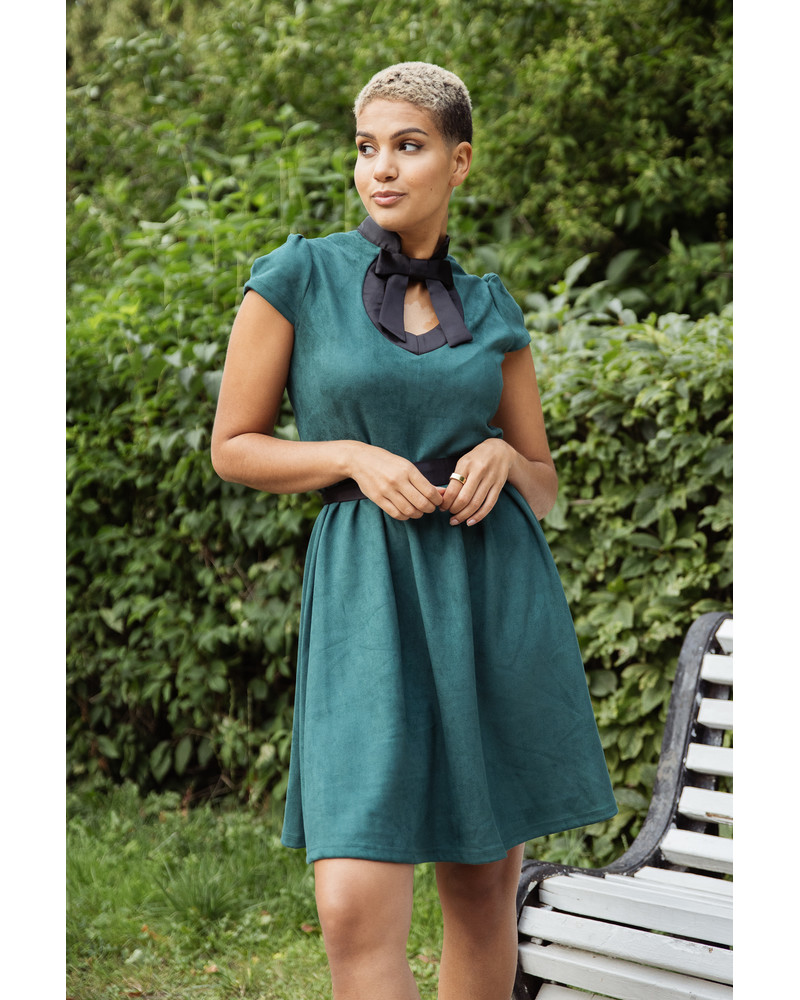 DOLLABLE DRESS SUEDE GREEN