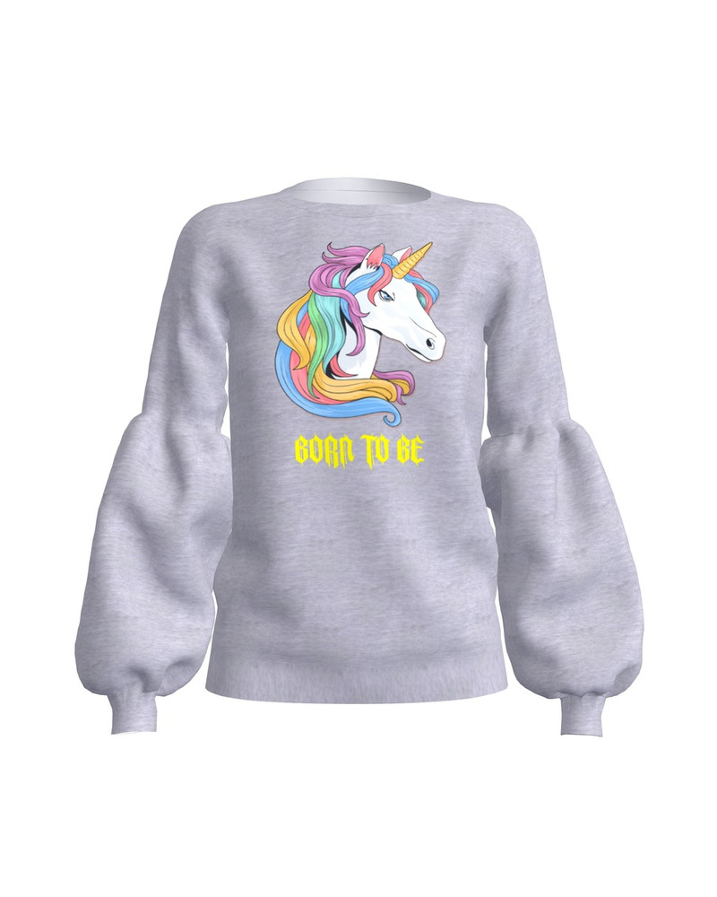 BORN TO BE UNICORN ALICE SWEATSHIRT LIGHT GREY