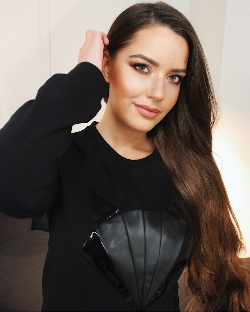 BLACK LEATHER FOX SWEATSHIRT BLACK
