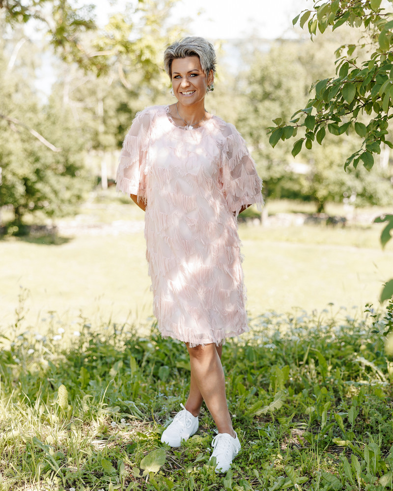 FRINGE DRESS PEACHY
