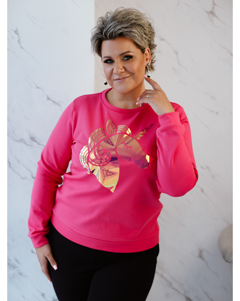 SHINY UNICORN SWEATSHIRT FUCHSIA