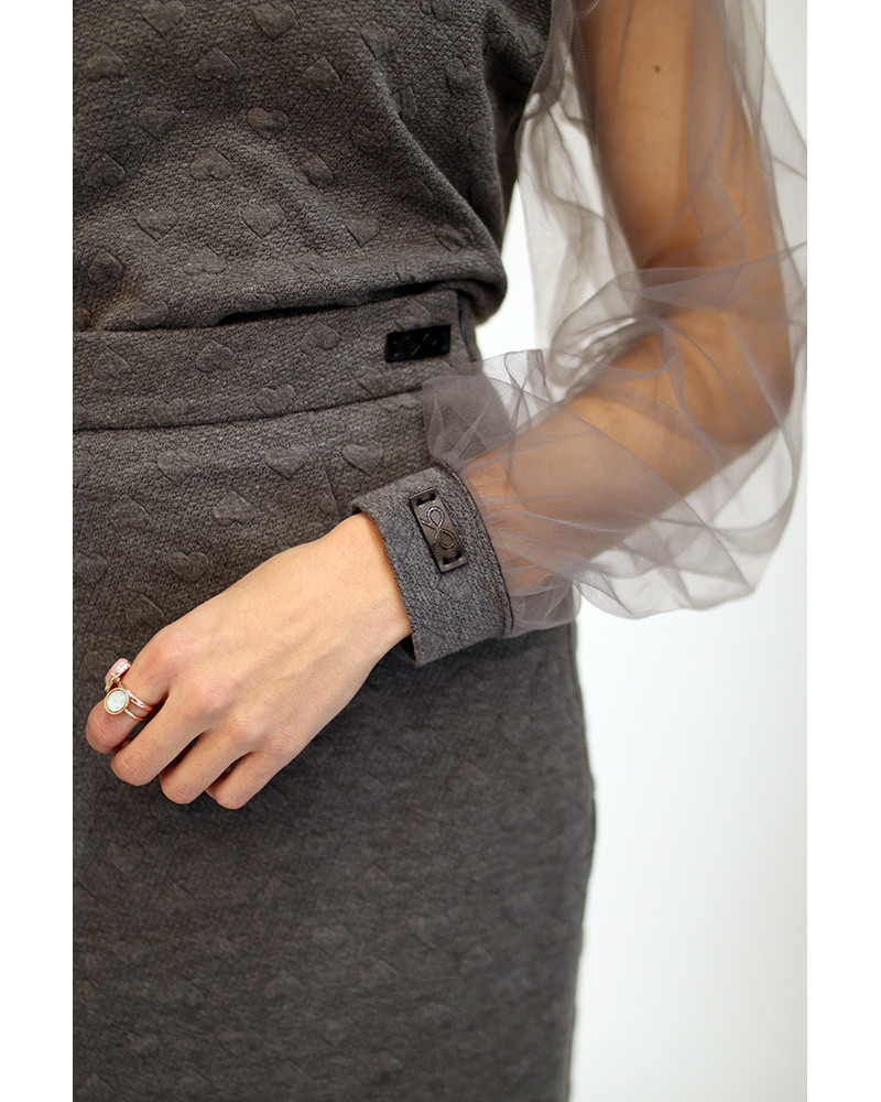 GREY HEARTS KNIT SKIRT