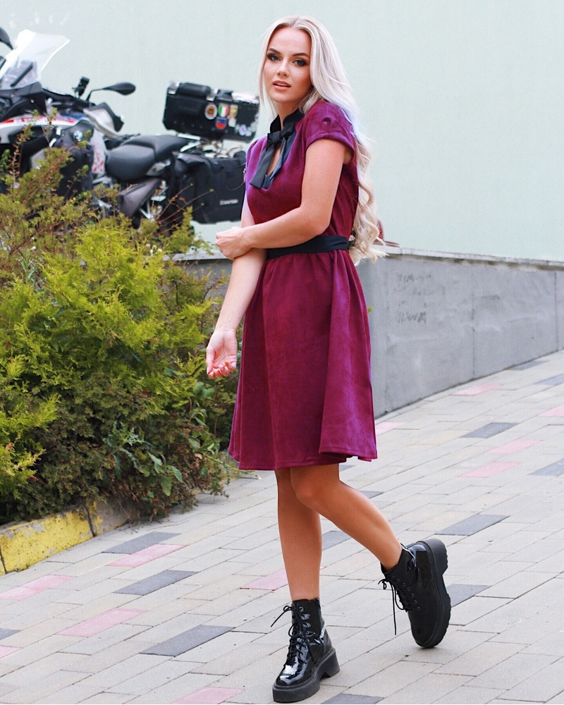 DOLLABLE DRESS SUEDE PURPLE