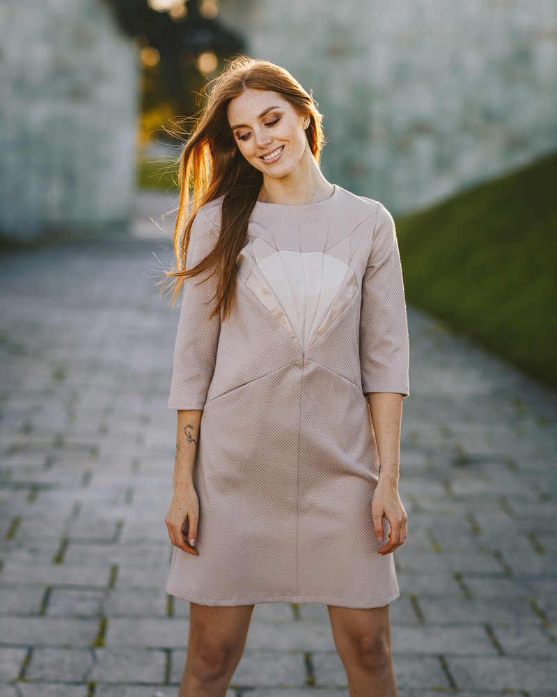 SAND FOX POCKET DRESS BEIGE