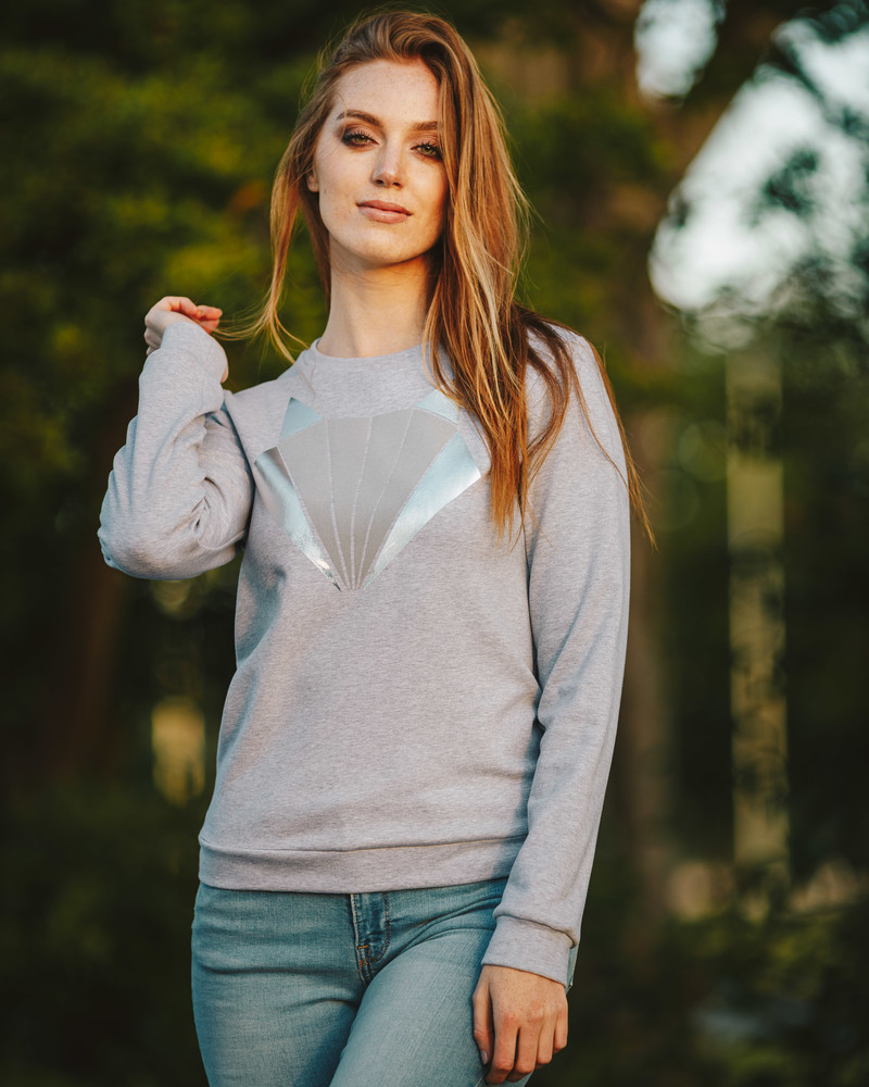 REFLECTOR FOX SWEATSHIRT LIGHT GREY