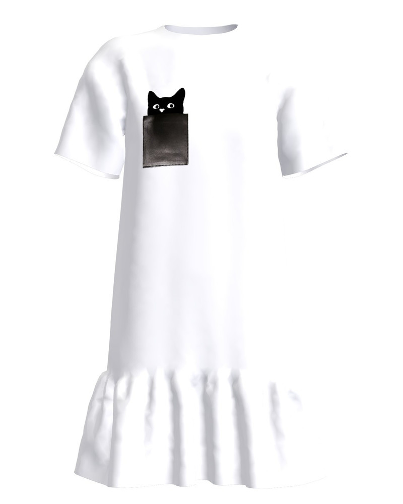 KITTY FRILL DRESS WHITE