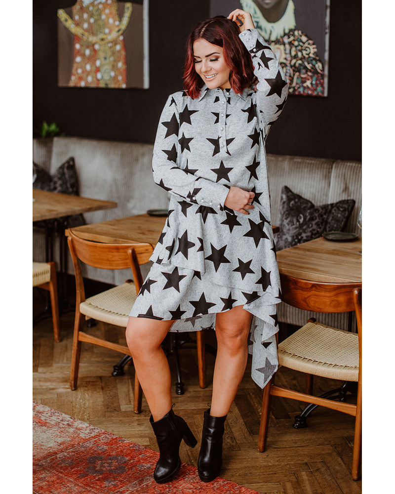 DIAGONAL FLARE DRESS