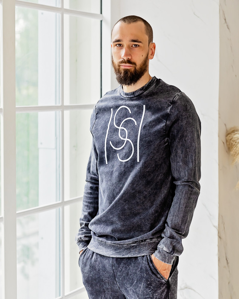 ISSI MEN SWEATSHIRT ACID WASH