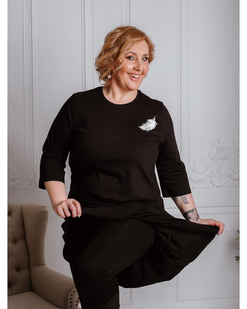 ANGEL FRILL DRESS BLACK