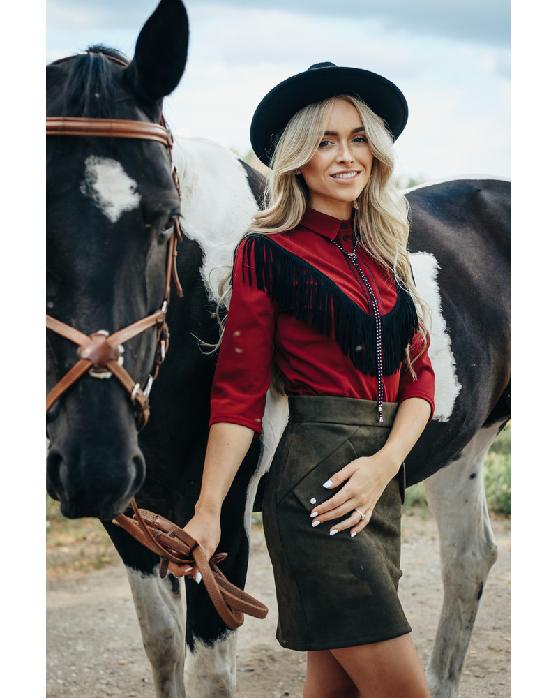 BORDEAUX FRINGE SHIRT