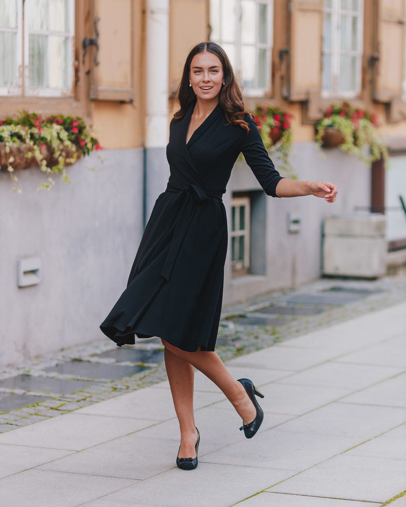 MOON MIDI DRESS BLACK