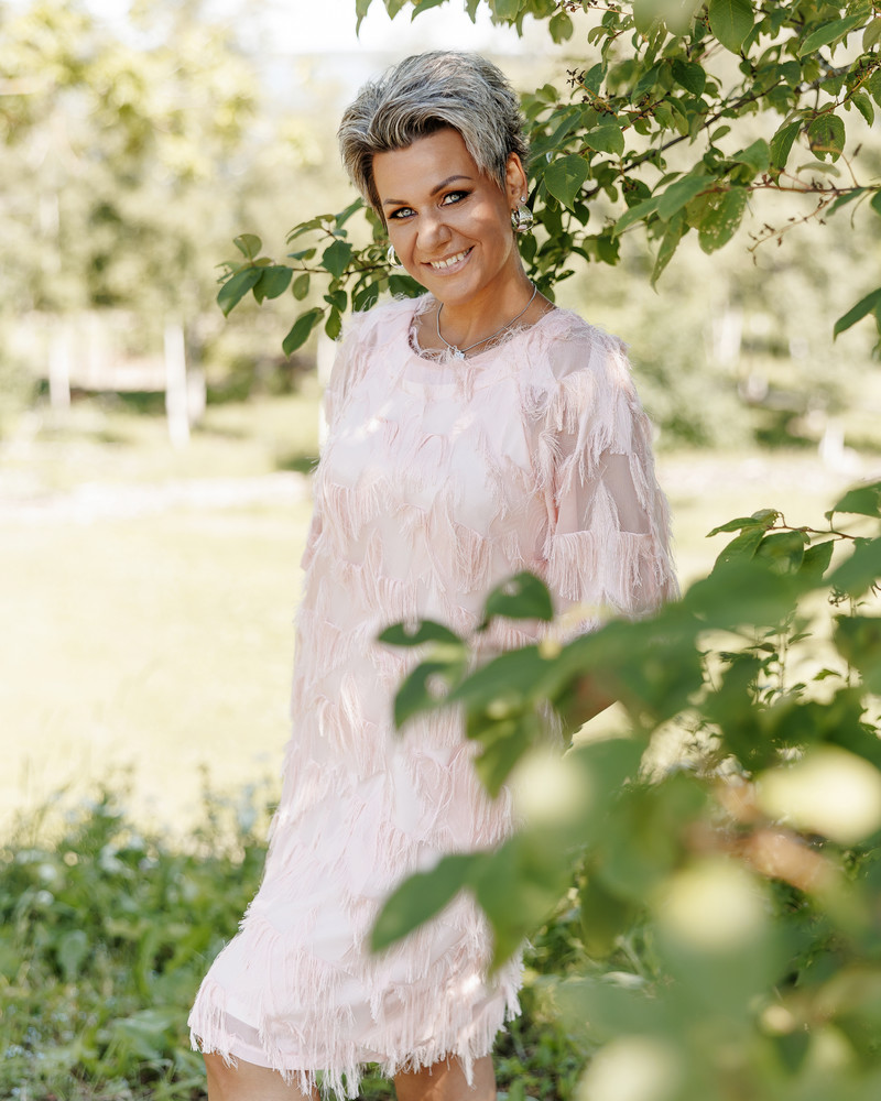 FRINGE DRESS PEACHY