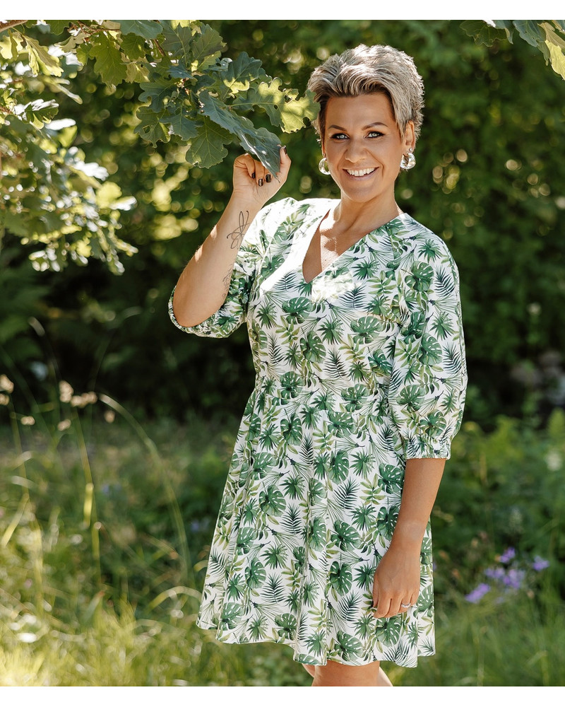 PUFF CIRCLE DRESS JUNGLE GREEN