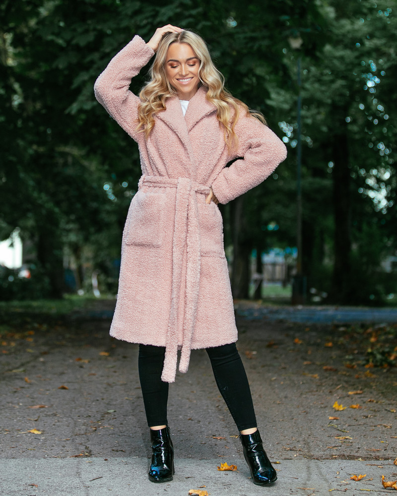 PASTEL PINK FURRY DREAMY COAT