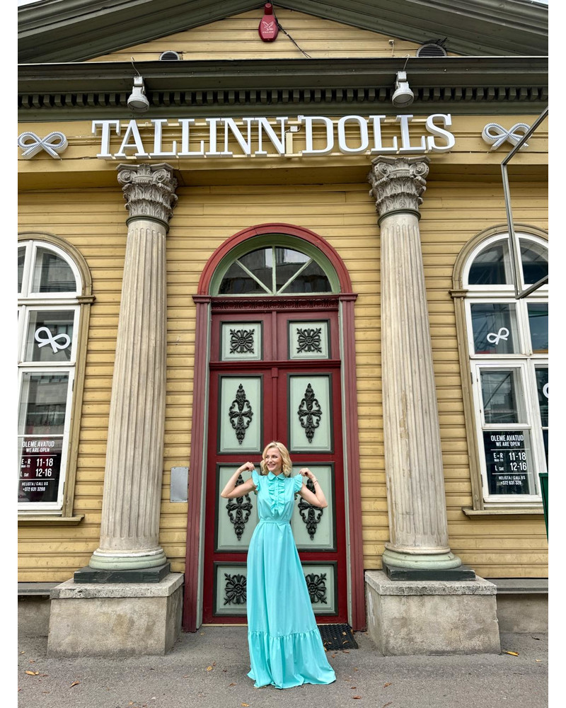 FRILL MAXI DRESS MINT