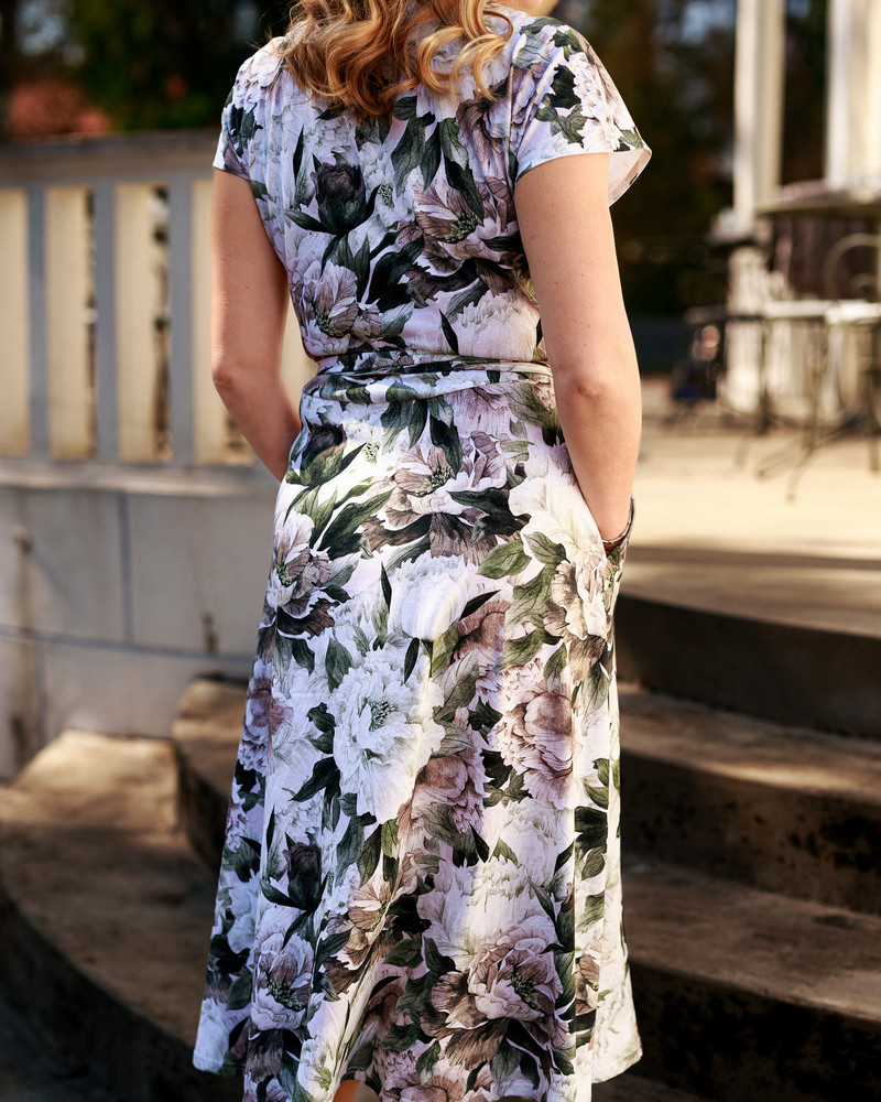 PASTEL PEONY SUMMER MOON MIDI DRESS