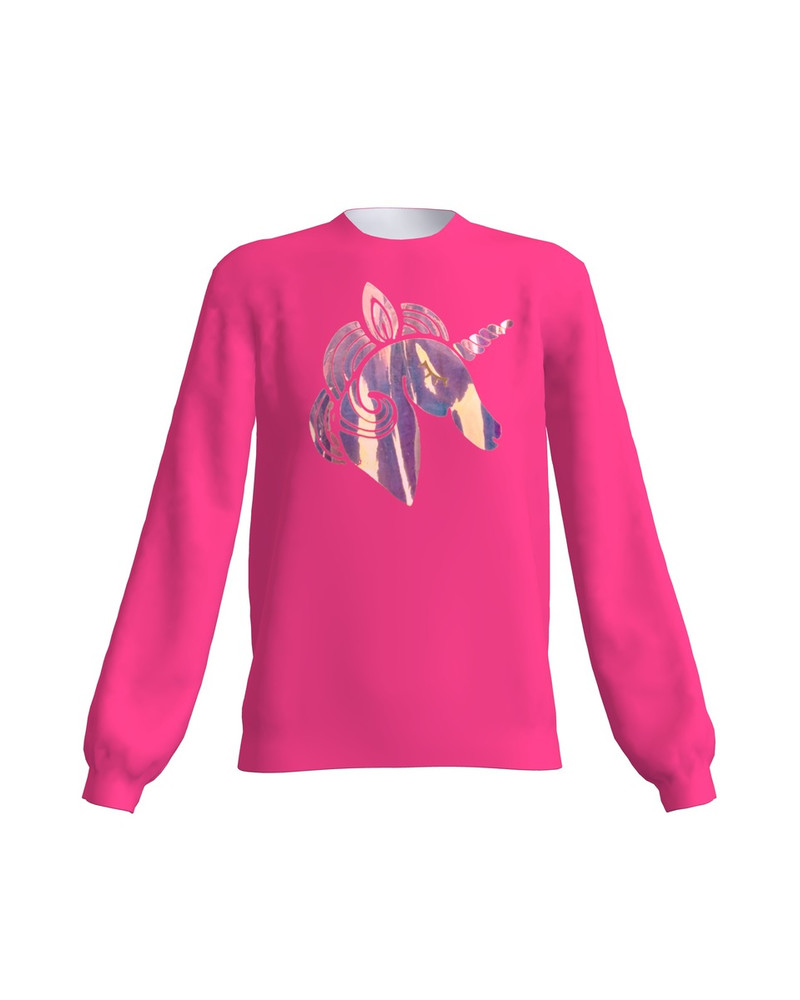 SHINY UNICORN SWEATSHIRT FUCHSIA
