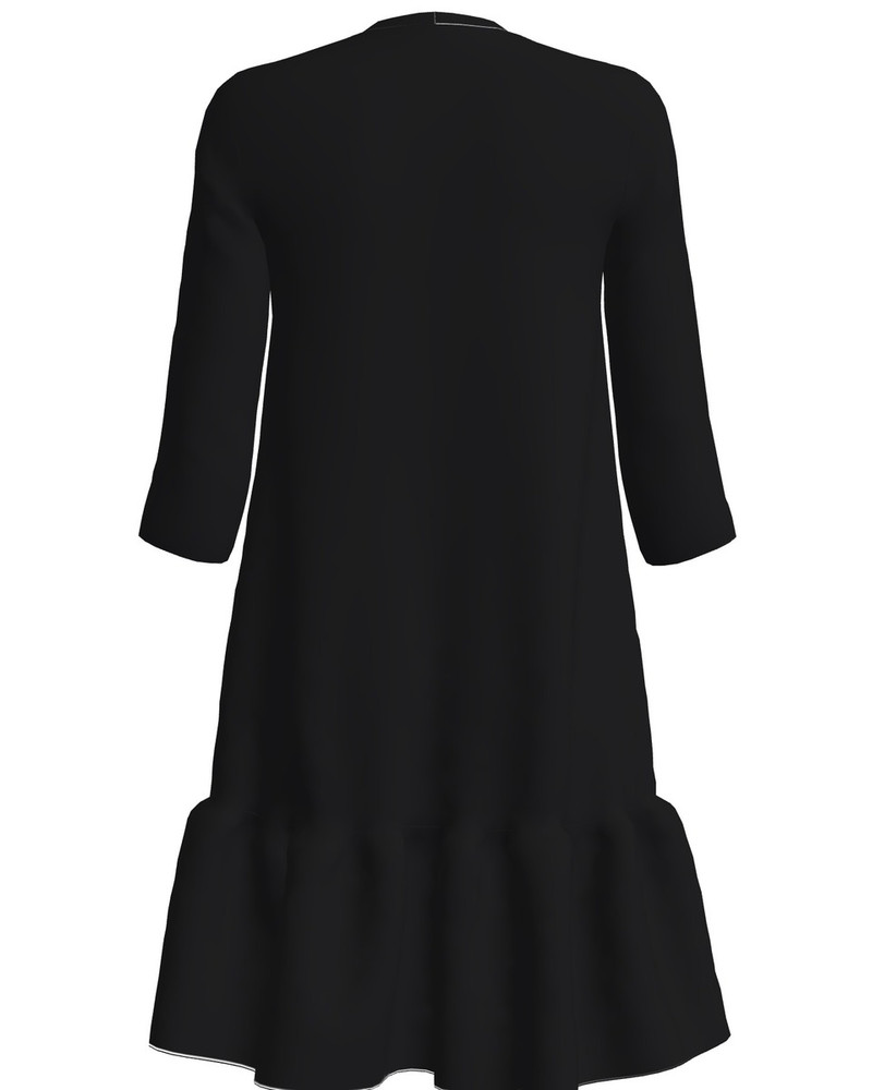 KITTY POCKET FRILL DRESS BLACK