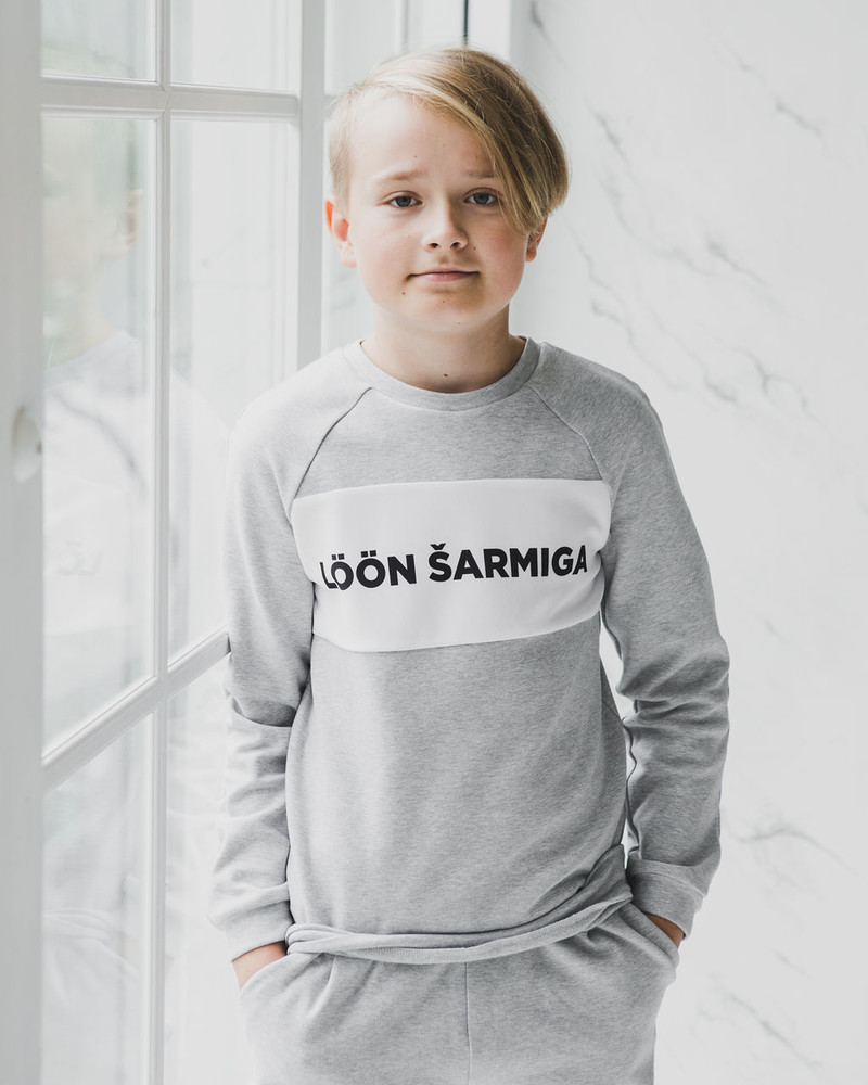 LÖÖN ŠARMIGA KIDS SWEATSHIRT LIGHT GREY