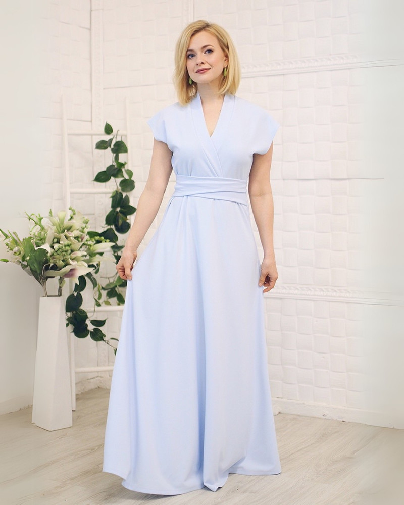 ELEGANT FREE MAXI DRESS BLUE
