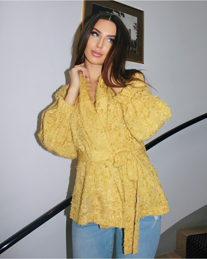 FRINGE JACKET MUSTARD YELLOW