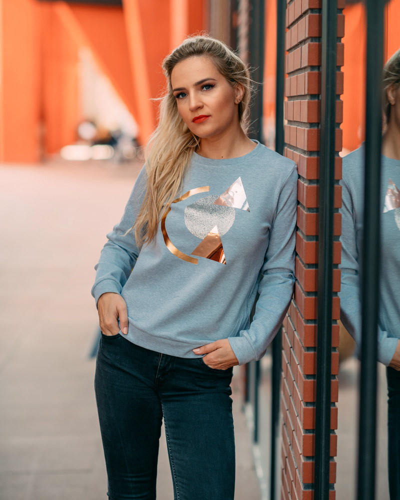 SPARKLE GOLD ABSTRACT SWEATSHIRT GREY